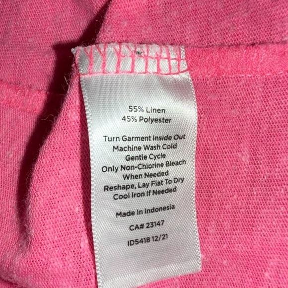 TALBOTS DROP SHOULDER V-NECK TEE - Plus 1X Brilliant Pink - Picture 13 of 13